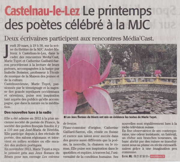 Midi Libre le 18 mars 2013